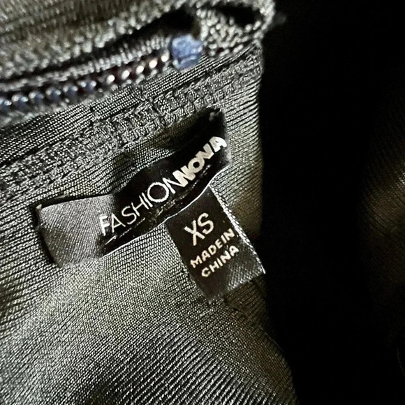 FASHION NOVA BLACK CUT OUT BACK FAUX LEATHER DRESS - Picture 7 of 13